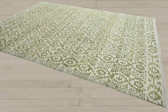 10x14 Beige, Green, Color Hand Knotted  100% Wool Southwestern Oriental Rug