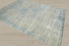 6x9 Gray, Beige, Blue Color Hand Knotted  100% Wool Modern & Contemporary Oriental Rug