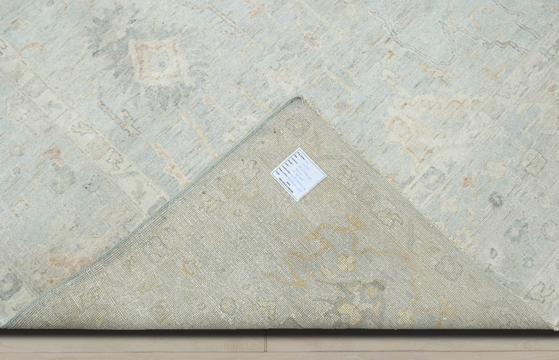 Multi Size Gray Slate Beige Color Hand Knotted Oushak Wool Traditional Oriental Rug
