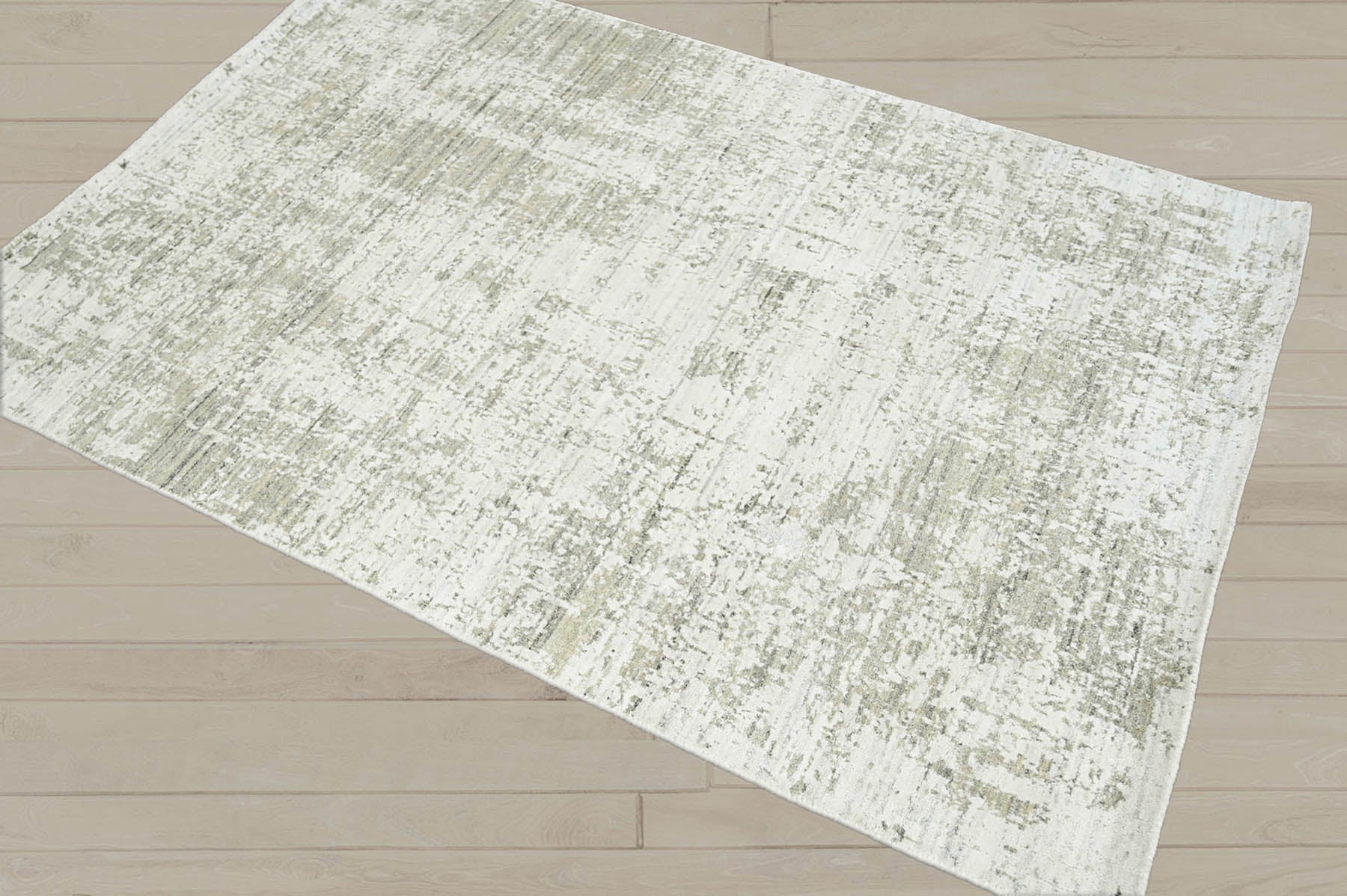 4x6 Beige, Gray, Ivory Color Hand Knotted  100% Wool Modern & Contemporary Oriental Rug