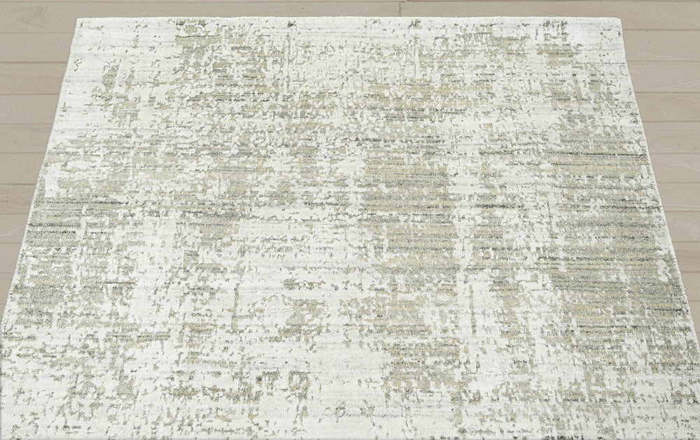 4x6 Beige, Gray, Ivory Color Hand Knotted  100% Wool Modern & Contemporary Oriental Rug