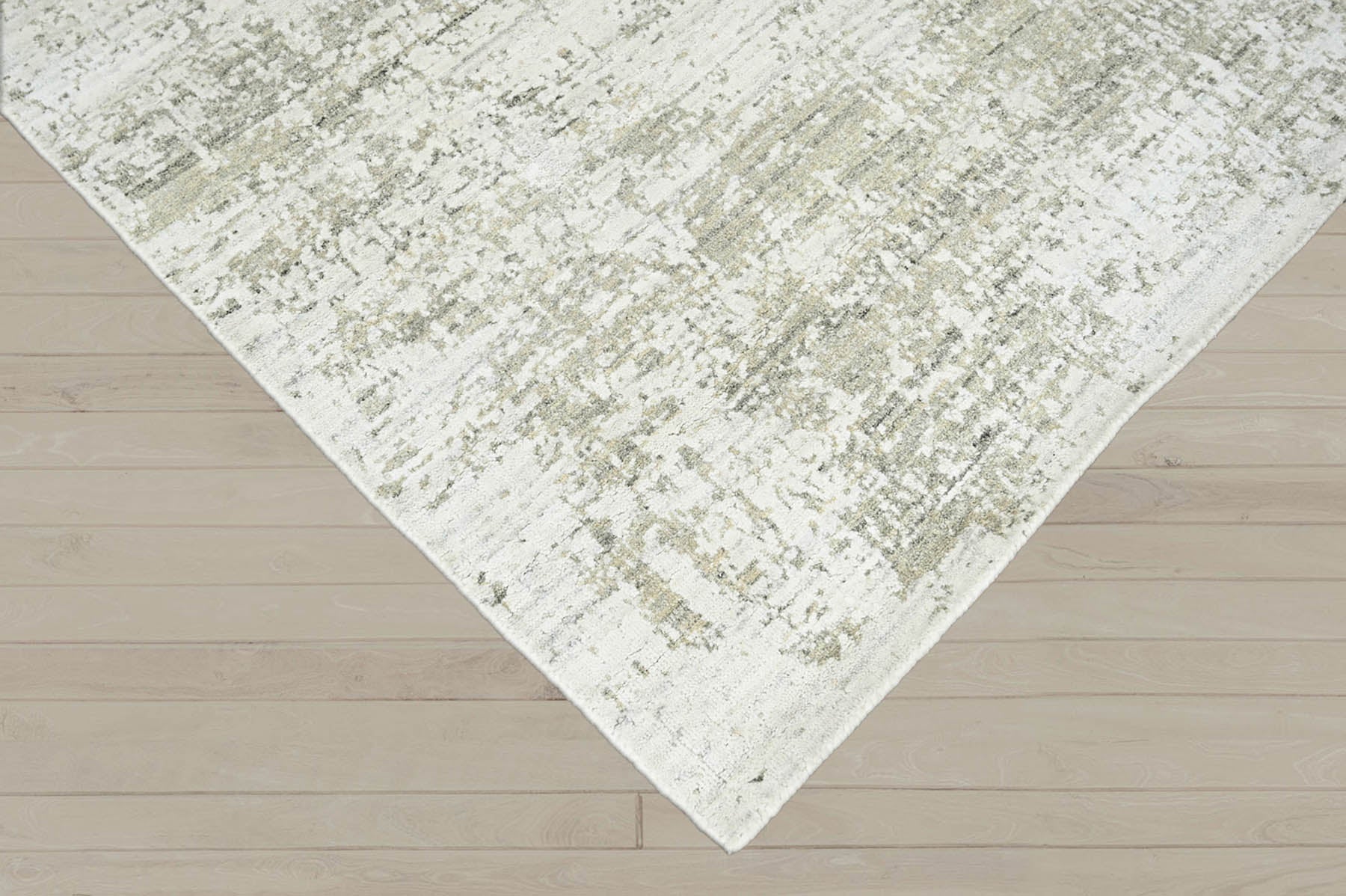 4x6 Beige, Gray, Ivory Color Hand Knotted  100% Wool Modern & Contemporary Oriental Rug