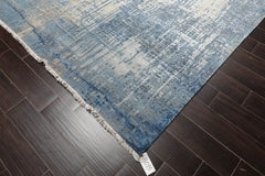 9x12 Gray, Blue, Color Hand Knotted  100% Wool Modern & Contemporary Oriental Rug