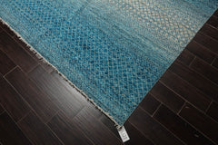 9x12 Aqua, Beige, Gray Color Hand Knotted  100% Wool Modern Oriental Rug