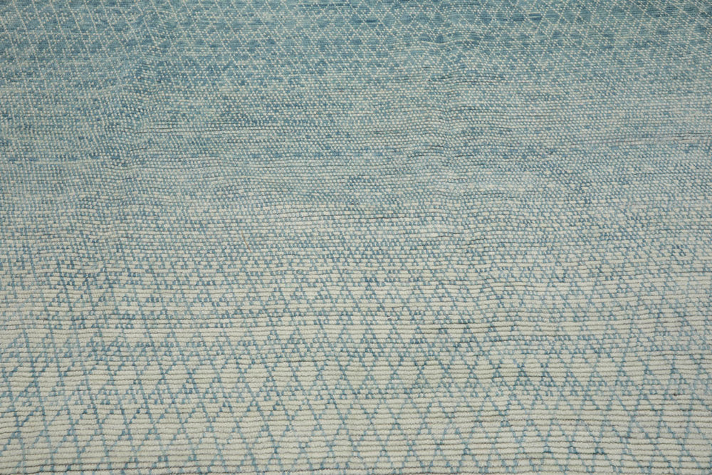 9x12 Aqua, Beige, Color Hand Knotted  100% Wool Modern Oriental Rug