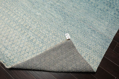 9x12 Aqua, Beige, Color Hand Knotted  100% Wool Modern Oriental Rug