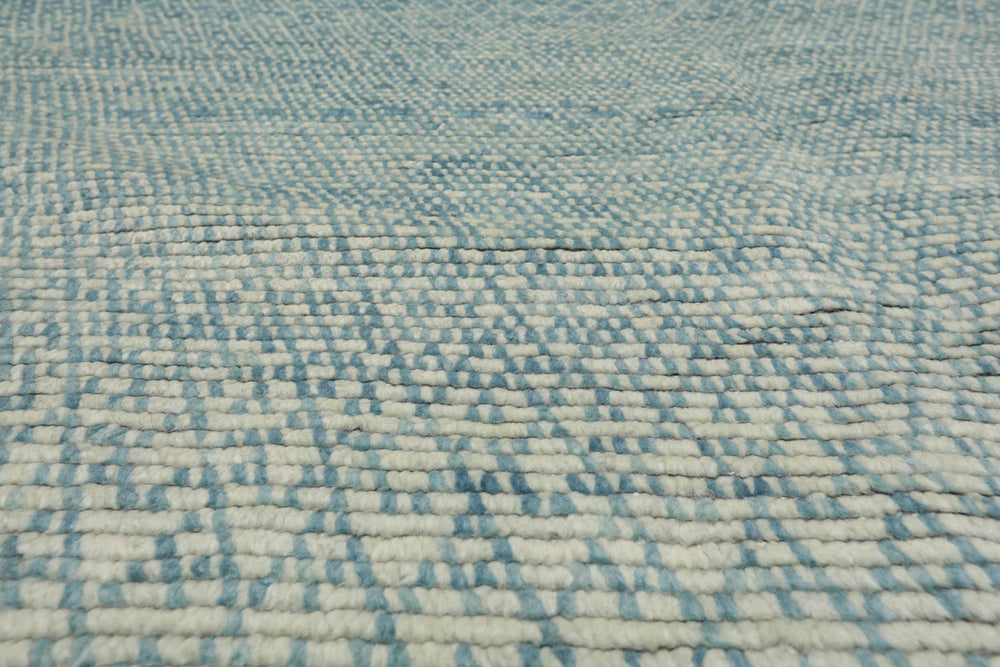 9x12 Aqua, Beige, Color Hand Knotted  100% Wool Modern Oriental Rug