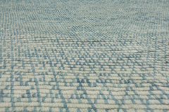 9x12 Aqua, Beige, Color Hand Knotted  100% Wool Modern Oriental Rug