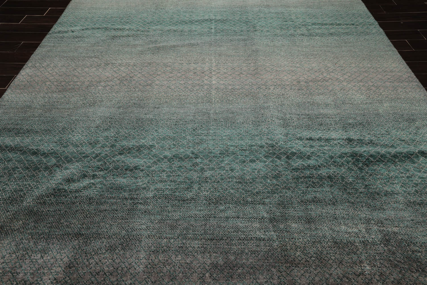 9x12 Gray, Turquoise, Color Hand Knotted  100% Wool Modern Oriental Rug