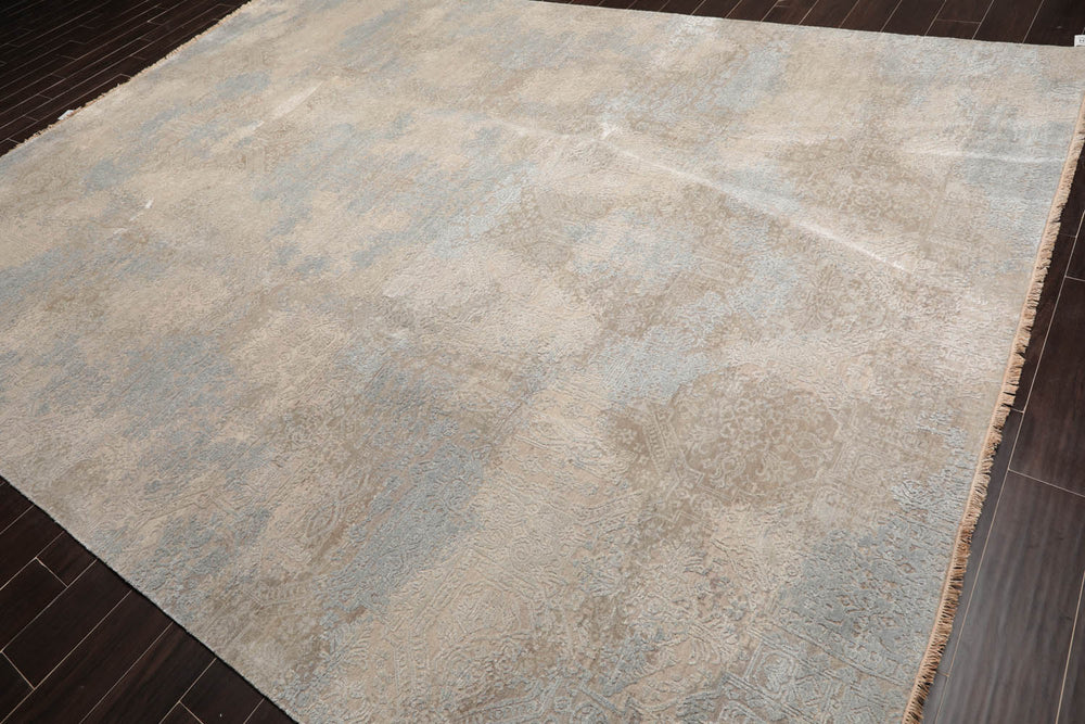 9x12 Beige, Gray, Tan Color Hand Knotted Sherpa 100% Wool Modern & Contemporary Oriental Rug