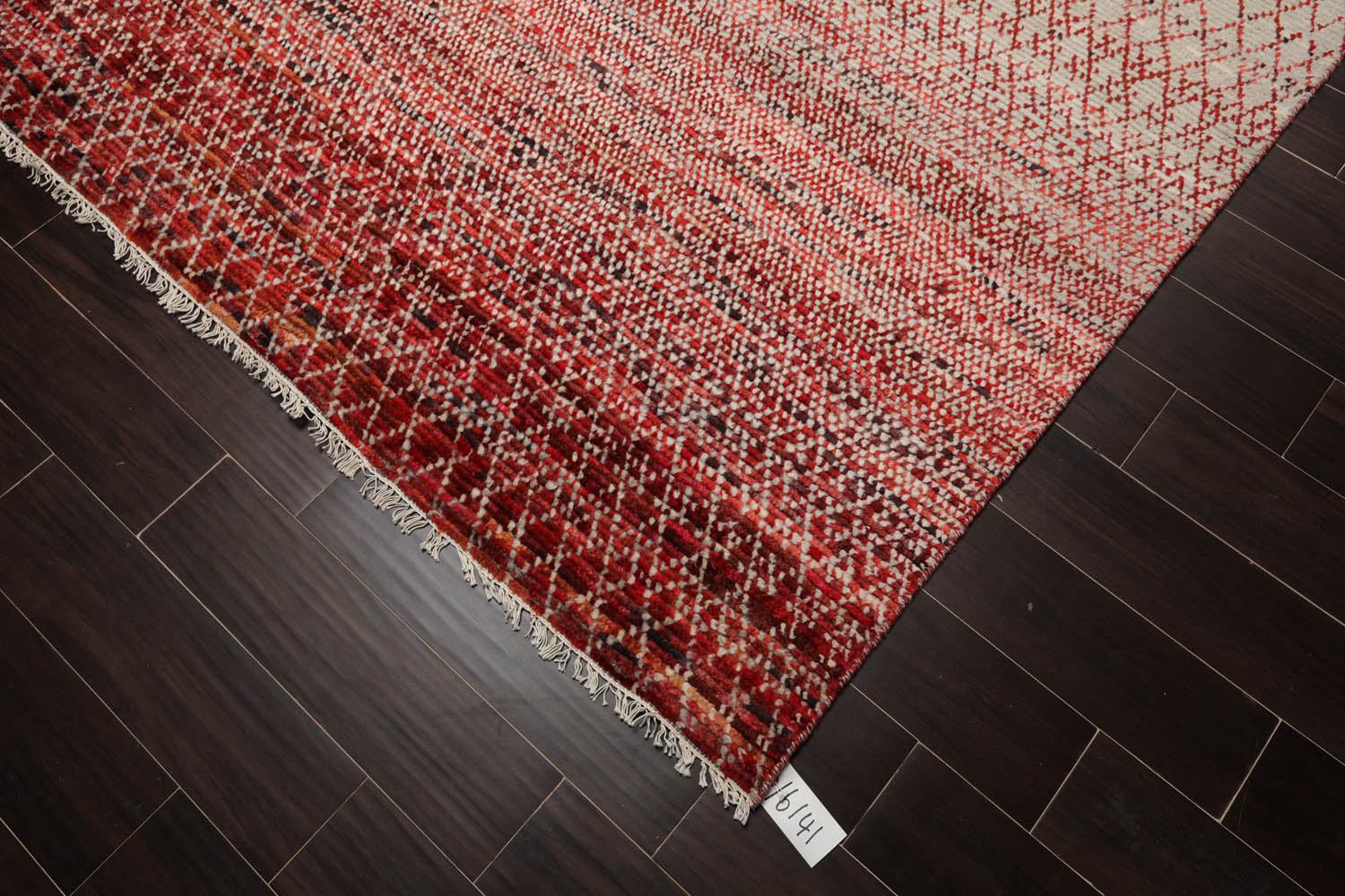 8x10 Beige, Red, Rust Color Hand Knotted  100% Wool Modern Oriental Rug