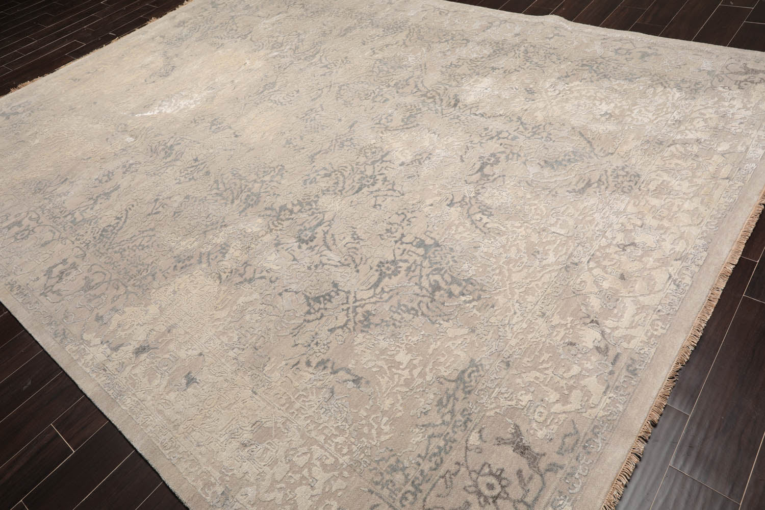 9x12 Beige, Gray, Tan Color Hand Knotted Sherpa 100% Wool Modern & Contemporary Oriental Rug