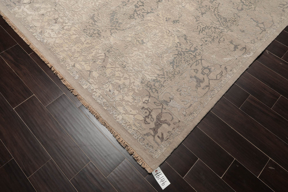 9x12 Beige, Gray, Tan Color Hand Knotted Sherpa 100% Wool Modern & Contemporary Oriental Rug