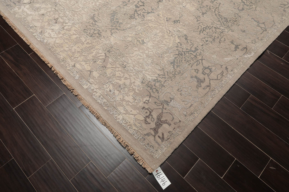 9x12 Beige, Gray, Tan Color Hand Knotted Sherpa 100% Wool Modern & Contemporary Oriental Rug