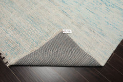 8x10 Ivory, Aqua, Blue Color Hand Knotted  100% Wool Modern Oriental Rug