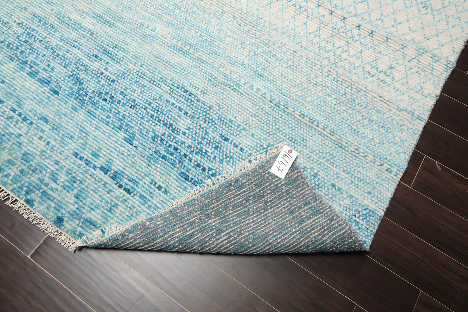 8x10 Ivory, Aqua, Color Hand Knotted  100% Wool Modern Oriental Rug