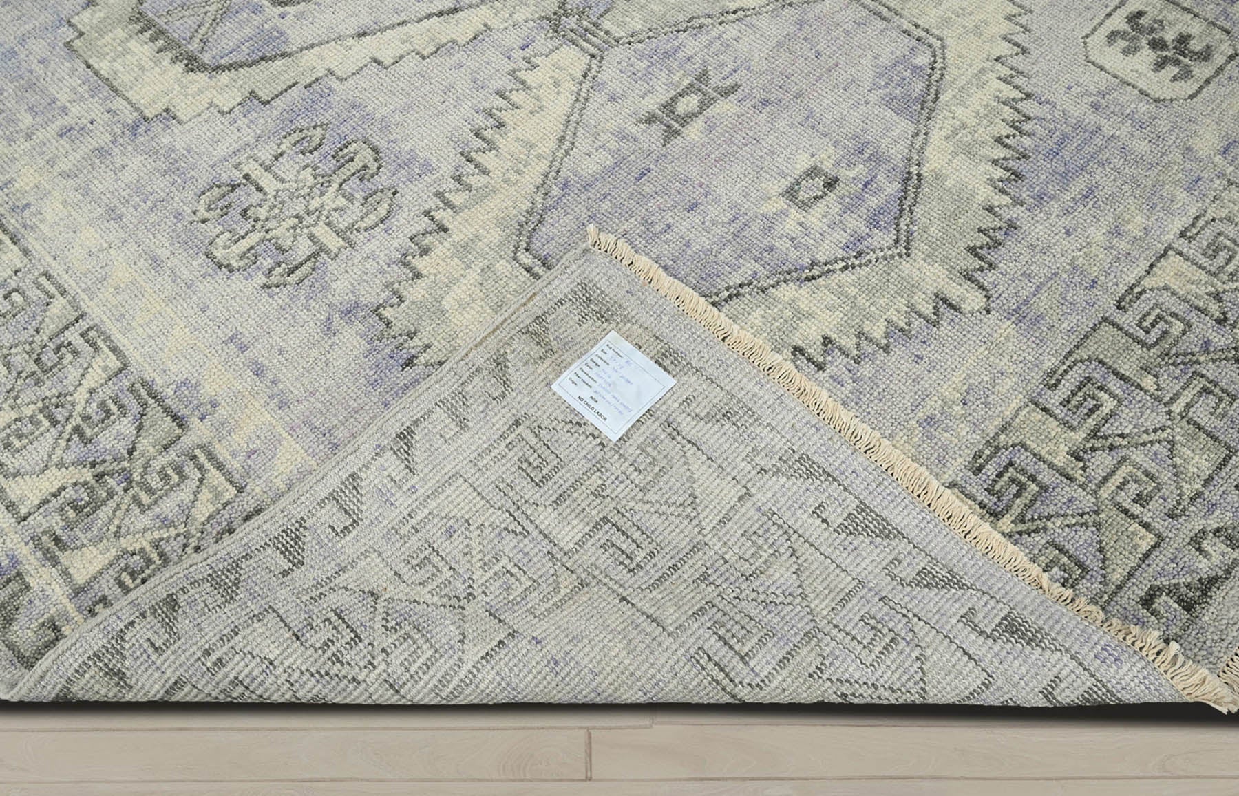 Multi Size Gray Lavender Charcoal Color Hand Knotted Indo Oushak Wool Traditional Oriental Rug