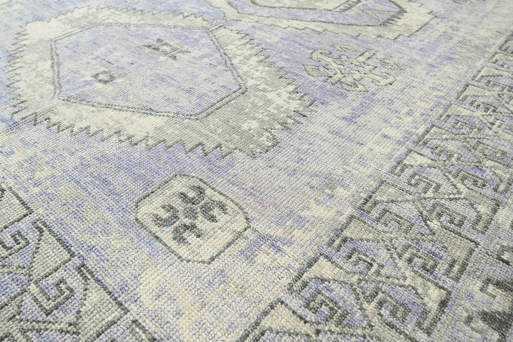 Multi Size Gray Lavender Charcoal Color Hand Knotted Indo Oushak Wool Traditional Oriental Rug