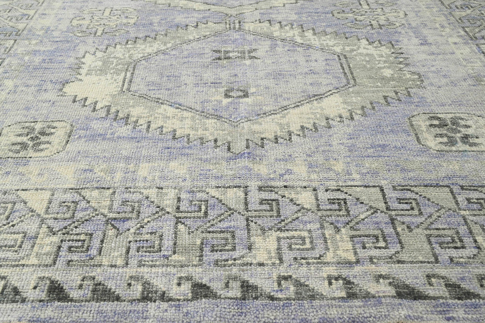 Multi Size Gray Lavender Charcoal Color Hand Knotted Indo Oushak Wool Traditional Oriental Rug