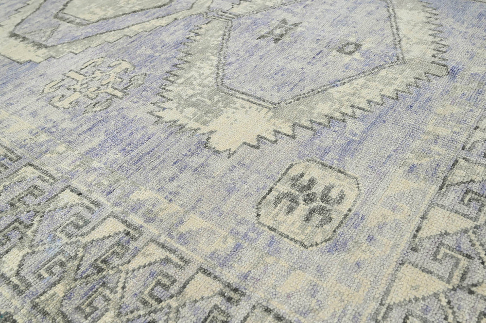 Multi Size Gray Lavender Charcoal Color Hand Knotted Indo Oushak Wool Traditional Oriental Rug