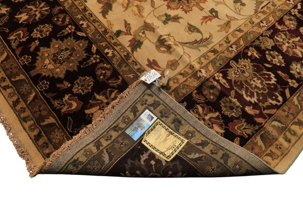 12x18 Beige, Maroon, Sage Color Hand Knotted Agra New Zealand Wool Traditional Oriental Rug