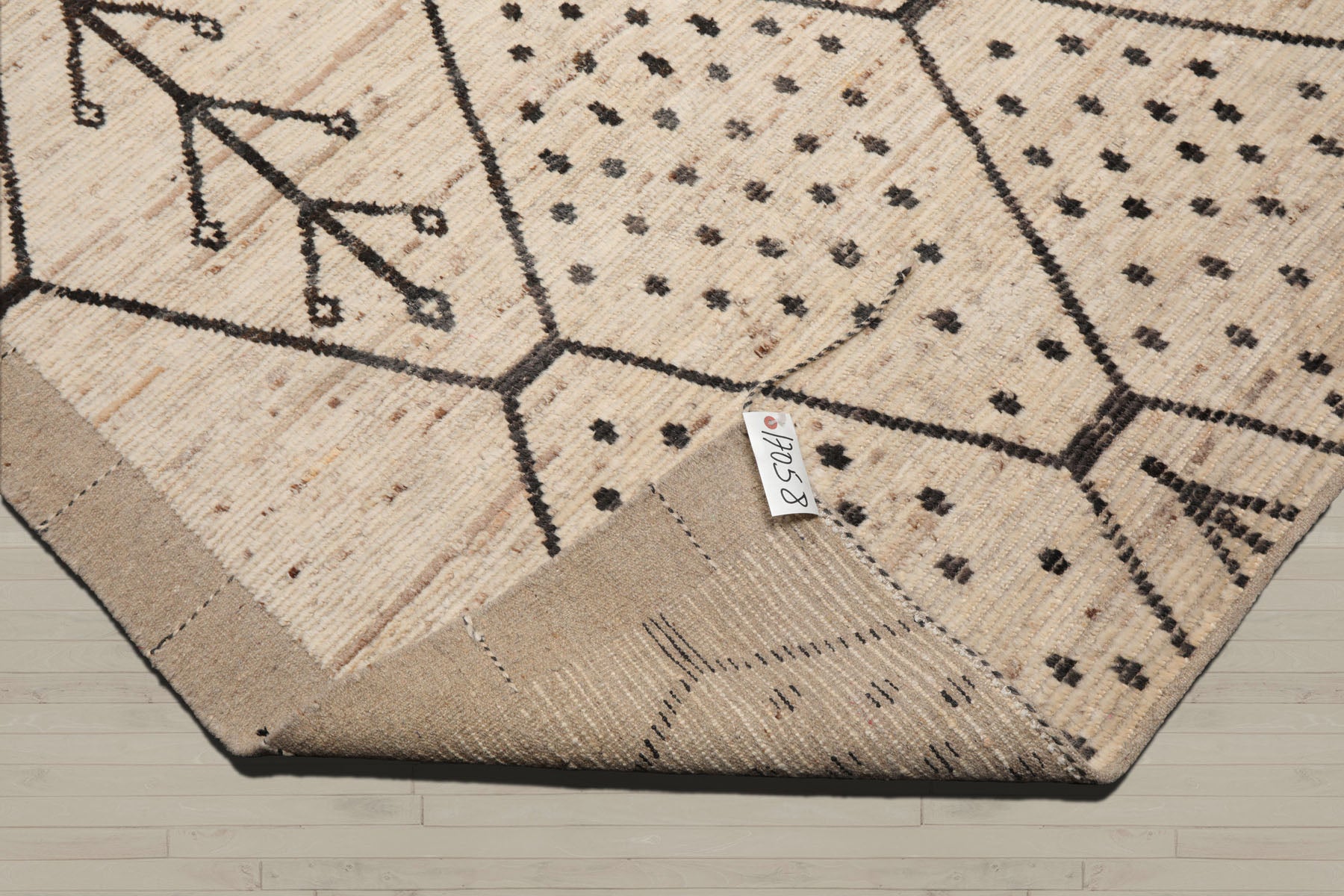 5x7 Beige, Charcoal, Color Hand Knotted Afghan Moroccan 100% Wool Modern Oriental Rug