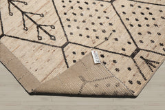 5x7 Beige, Charcoal, Color Hand Knotted Afghan Moroccan 100% Wool Modern Oriental Rug