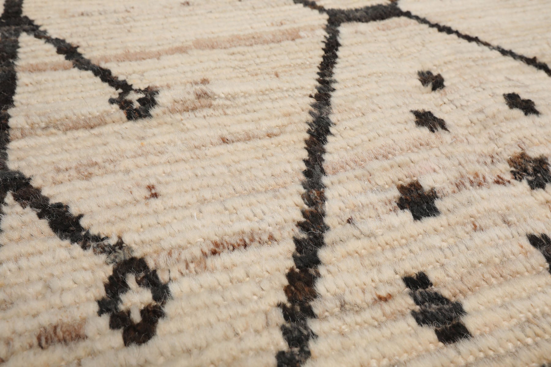 5x7 Beige, Charcoal, Color Hand Knotted Afghan Moroccan 100% Wool Modern Oriental Rug