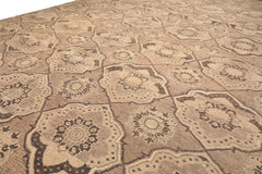 9x13 Taupe, Beige, Brown Color Hand Knotted Oushak Wool Transitional Oriental Rug