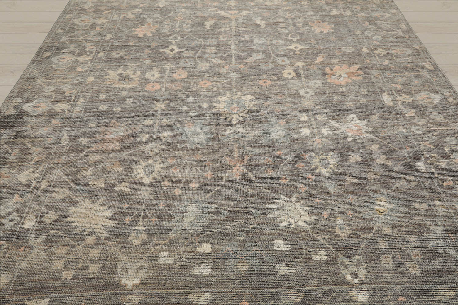 8x10 Gray, Beige, Pale Blue Color Hand Knotted Oushak Wool Traditional Oriental Rug
