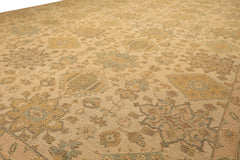 9x12 Beige, Mint, Peach Color Hand Knotted Soumak Wool Transitional Oriental Rug