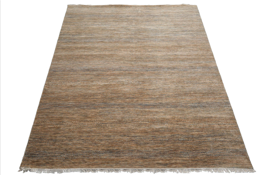 8x10 Moss, Gray, Beige Color Hand Knotted  Wool & Bamboo Silk Modern Oriental Rug