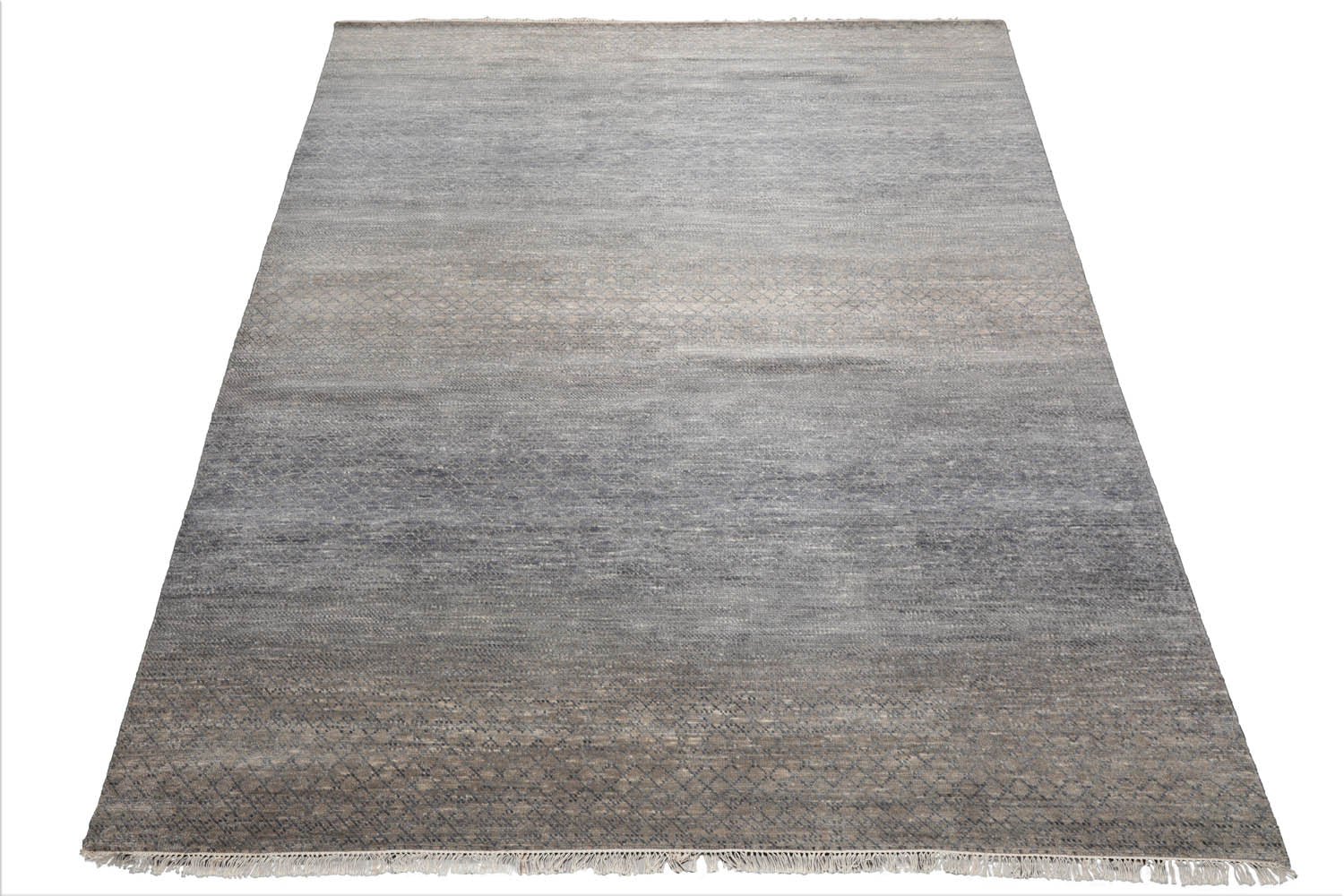 8x10 Slate, Gray, Color Hand Knotted  Wool & Bamboo Silk Modern Oriental Rug
