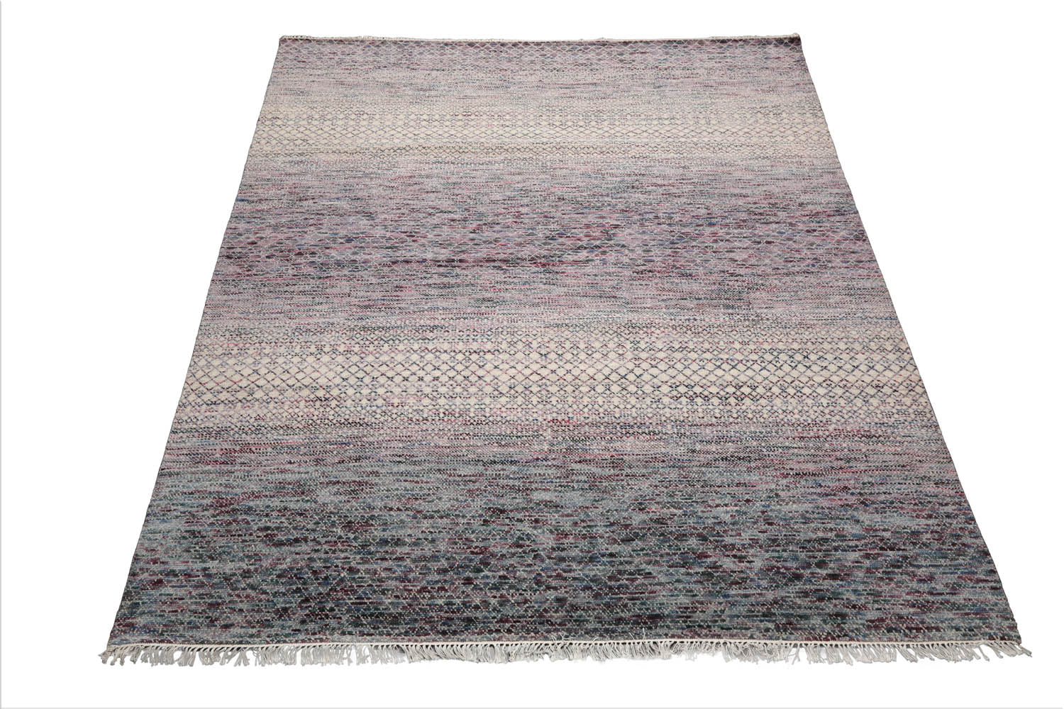 8x10 Beige, Lavander, Gray Color Hand Knotted  Wool & Bamboo Silk Modern Oriental Rug