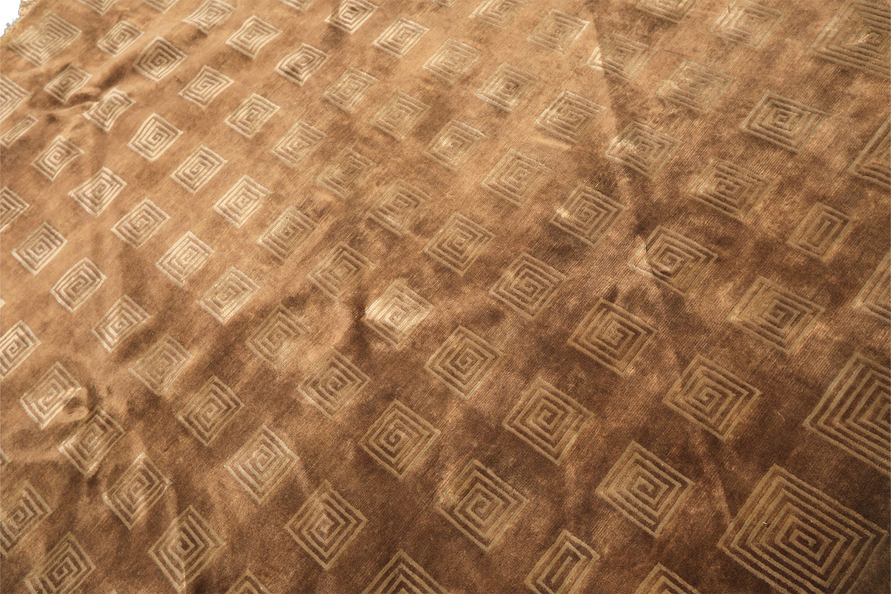 8' Round Camel, Celadon, Color Hand Knotted Tibetan New Zealand Wool Transitional Oriental Rug