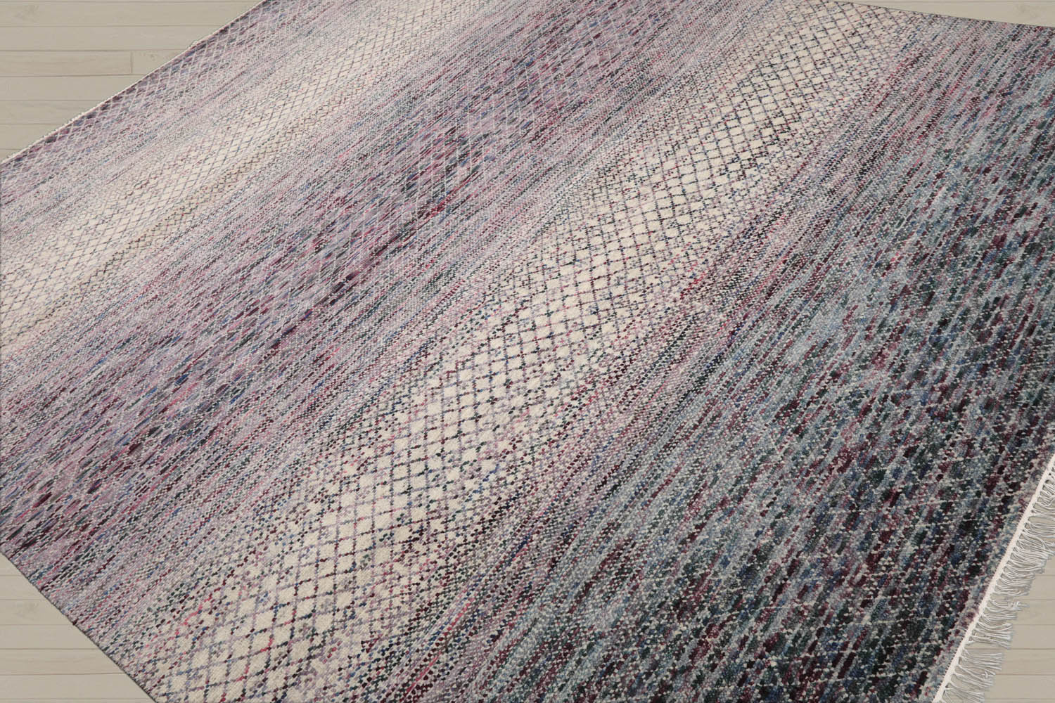 8x10 Beige, Lavander, Gray Color Hand Knotted  Wool & Bamboo Silk Modern Oriental Rug