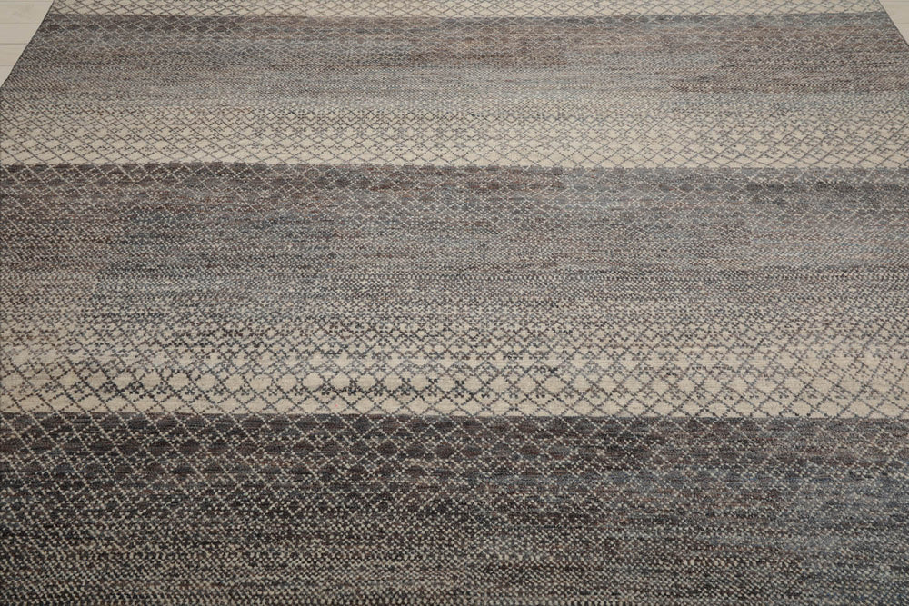 8x10 Beige, Gray, Brown Color Hand Knotted  Wool & Bamboo Silk Modern Oriental Rug