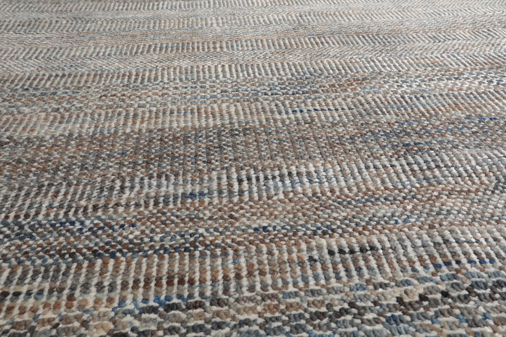 8x10 Tan, Gray, Brown Color Hand Knotted  100% Wool Modern Oriental Rug