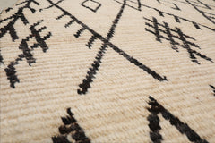5x7 Ivory, Black, Color Hand Knotted Afghan Moroccan 100% Wool Modern & Contemporary Oriental Rug