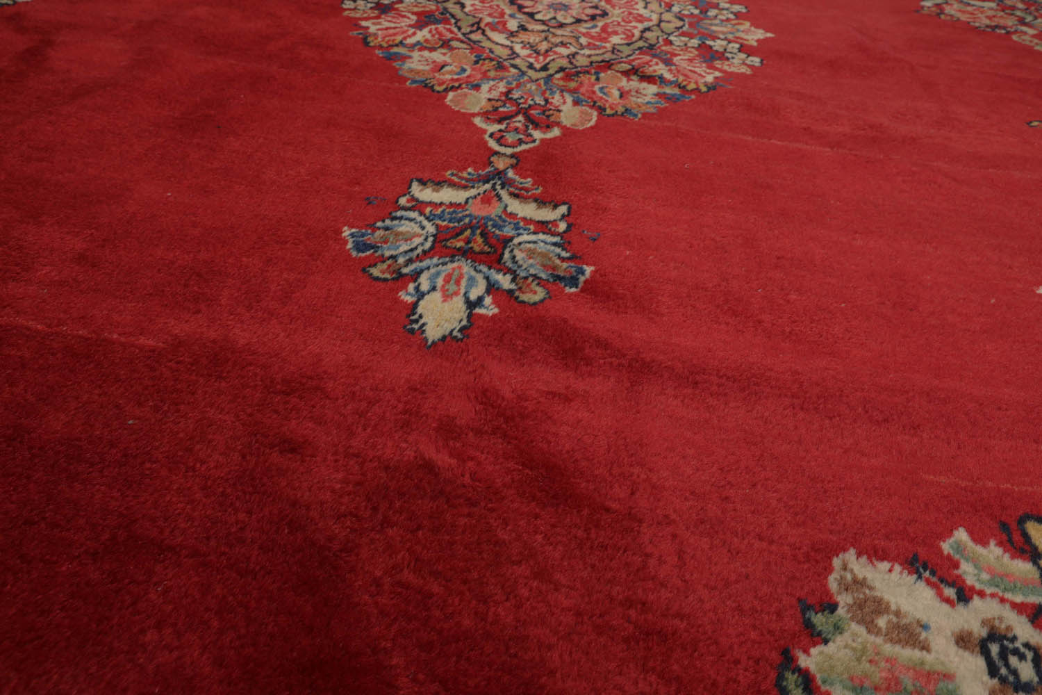 10x14 Coral, Beige, Blue Color Hand Knotted Mahal 100% Wool Traditional Oriental Rug