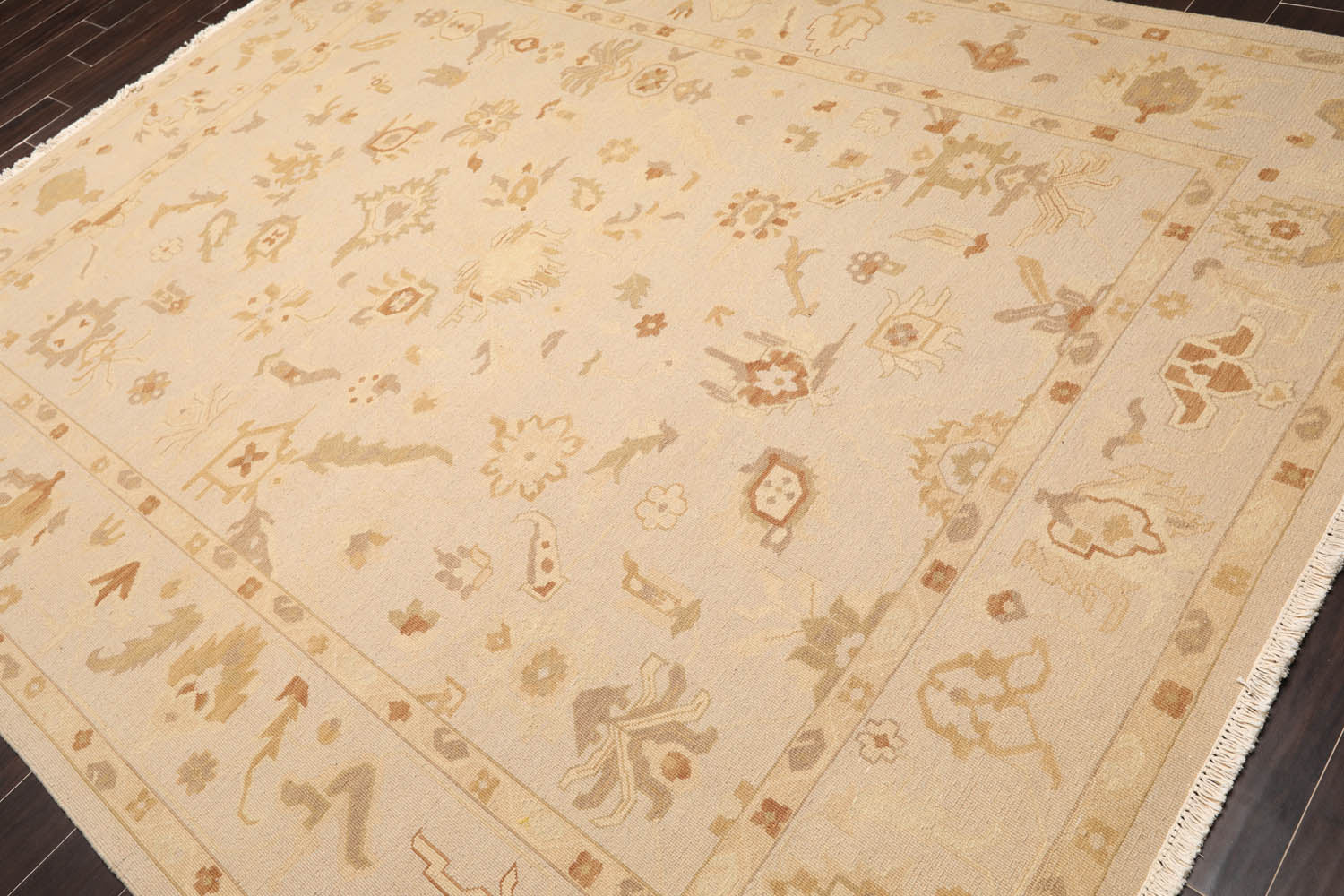 8x10 Moss, Beige, Brown Color Hand Knotted  100% Wool Traditional Oriental Rug