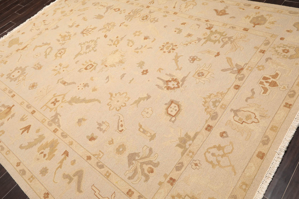 8x10 Moss, Beige, Brown Color Hand Knotted  100% Wool Traditional Oriental Rug