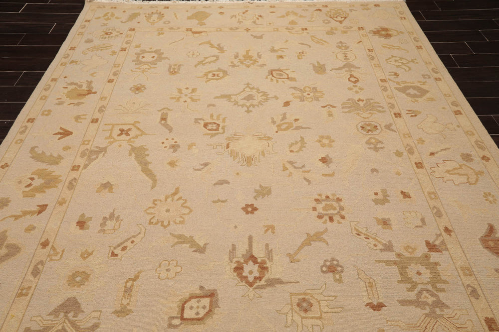8x10 Moss, Beige, Brown Color Hand Knotted  100% Wool Traditional Oriental Rug