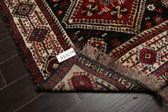 7x11 Ivory, Rust, Charcoal Color Hand Knotted Sirraj 100% Wool Traditional Oriental Rug