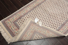 3x5 Cream, Rust, Blue Color Hand Knotted Boteh 100% Wool Traditional Oriental Rug