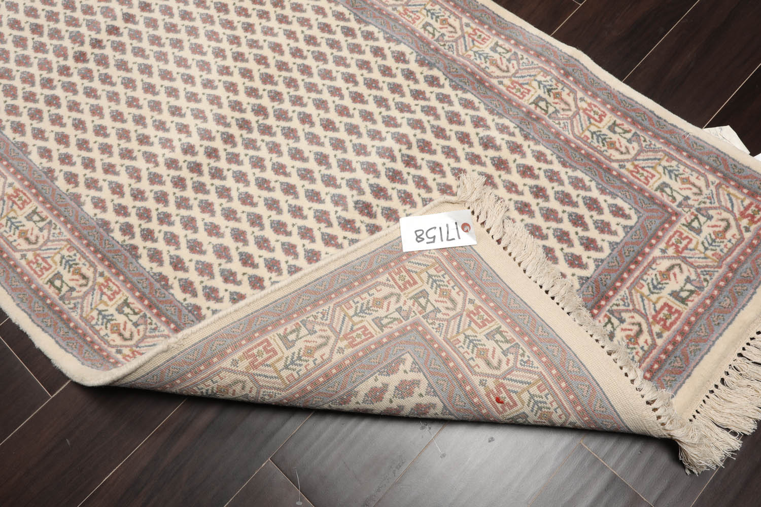 3x5 Cream, Rust, Blue Color Hand Knotted Boteh 100% Wool Traditional Oriental Rug