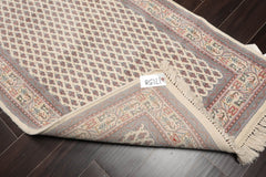 3x5 Cream, Rust, Blue Color Hand Knotted Boteh 100% Wool Traditional Oriental Rug
