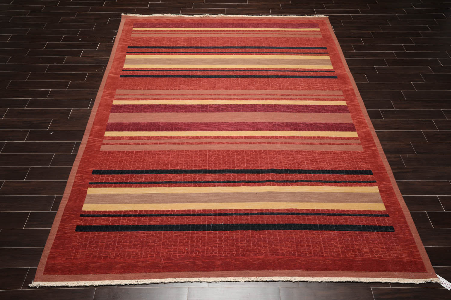 9x12 Rust, Brown, Navy Color Hand Knotted  100% Wool Modern Oriental Rug