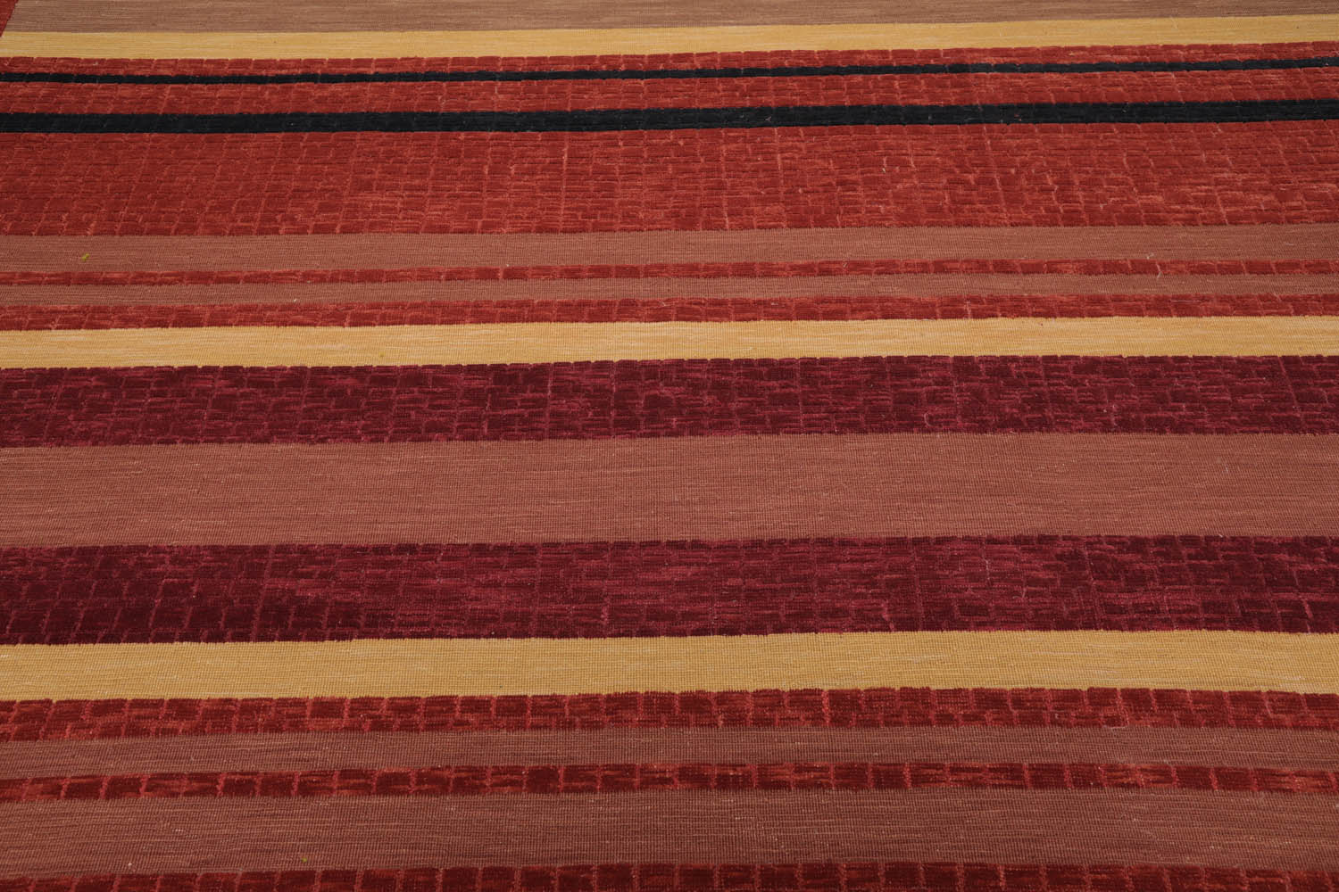 9x12 Rust, Brown, Navy Color Hand Knotted  100% Wool Modern Oriental Rug