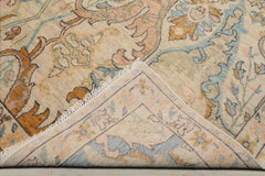 Multi Size Beige Blue Aqua Color Hand Knotted Oushak Wool Transitional Oriental Rug